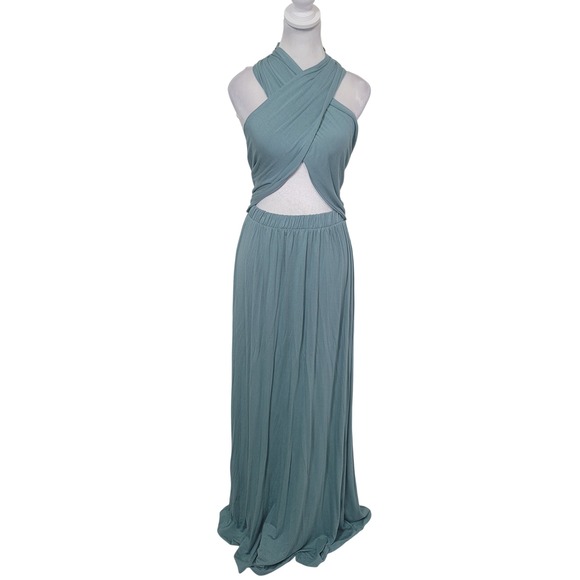 Free People Dresses & Skirts - Free‎ People XS Freerest Convertible Maxi Dress Womens Sage Green Wrap Cut-Out